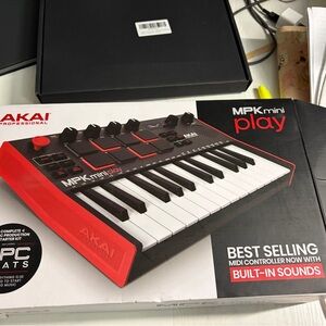 Akai MPK Mini Play MIDI Controller red